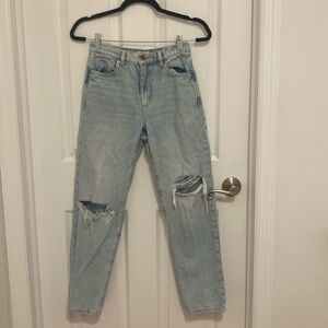 Garage high rise light wash ripped jeans